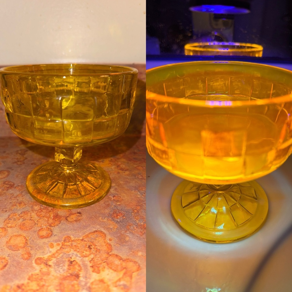 RARE Vintage UV Glowing Glass Chalice (Cadmium)